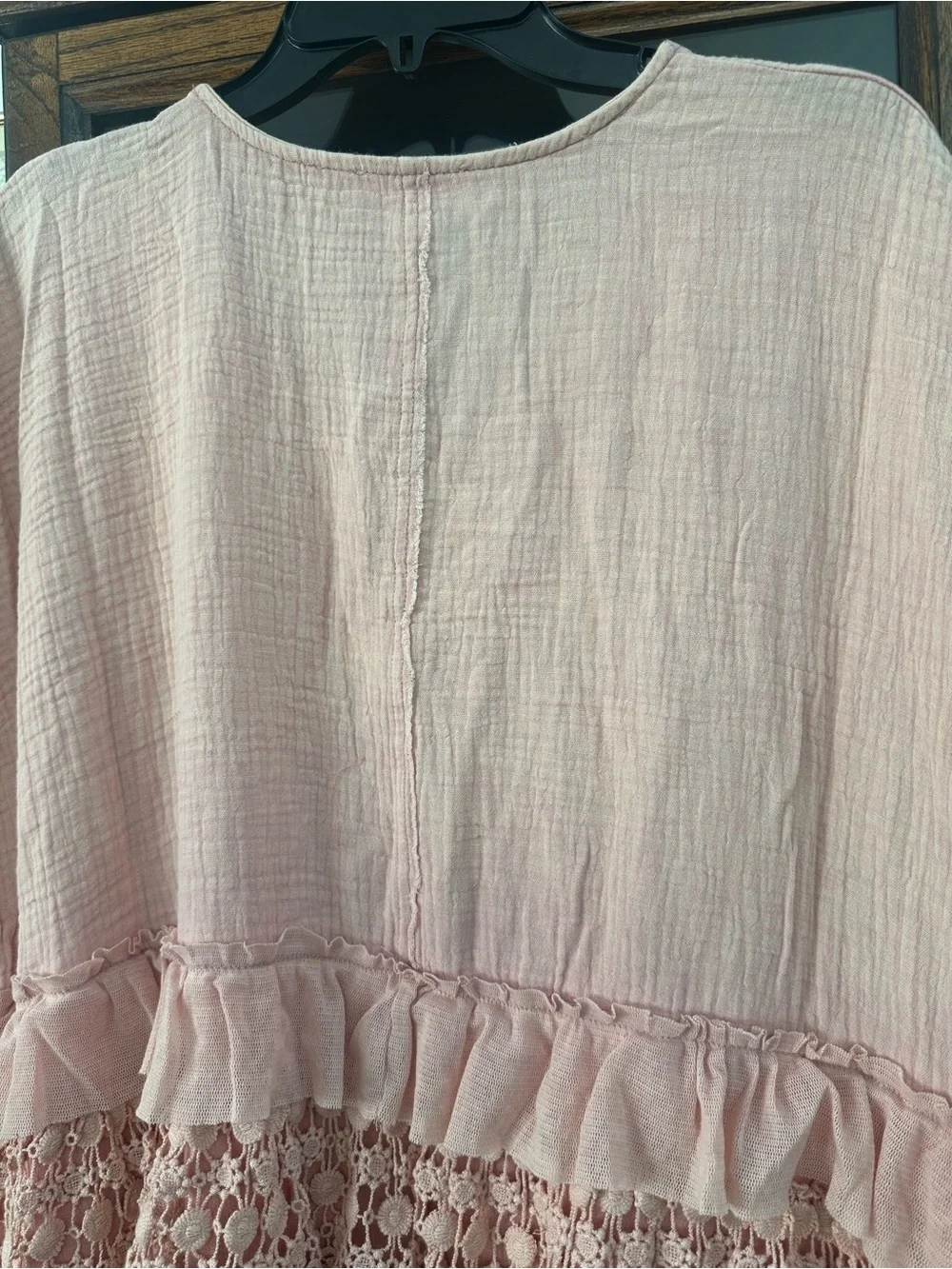 POL Dusty Blush Ruffle Tiered V-Neck Tunic - Picture 7 of 7